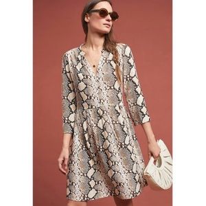 Anthropologie Maeve Juno Snakeskin Print Dress